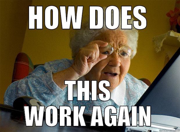 Meme of a Grandma struggling to figure out how a gadget works